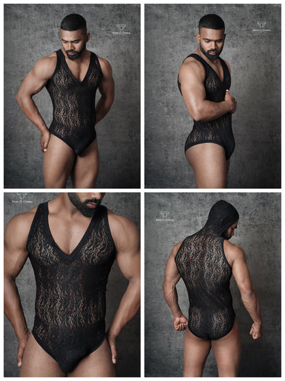 Lace lycra stretchable Bodysuit/leotard