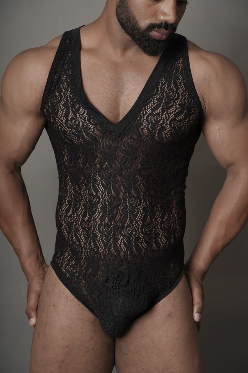 Lace lycra stretchable Bodysuit/leotard