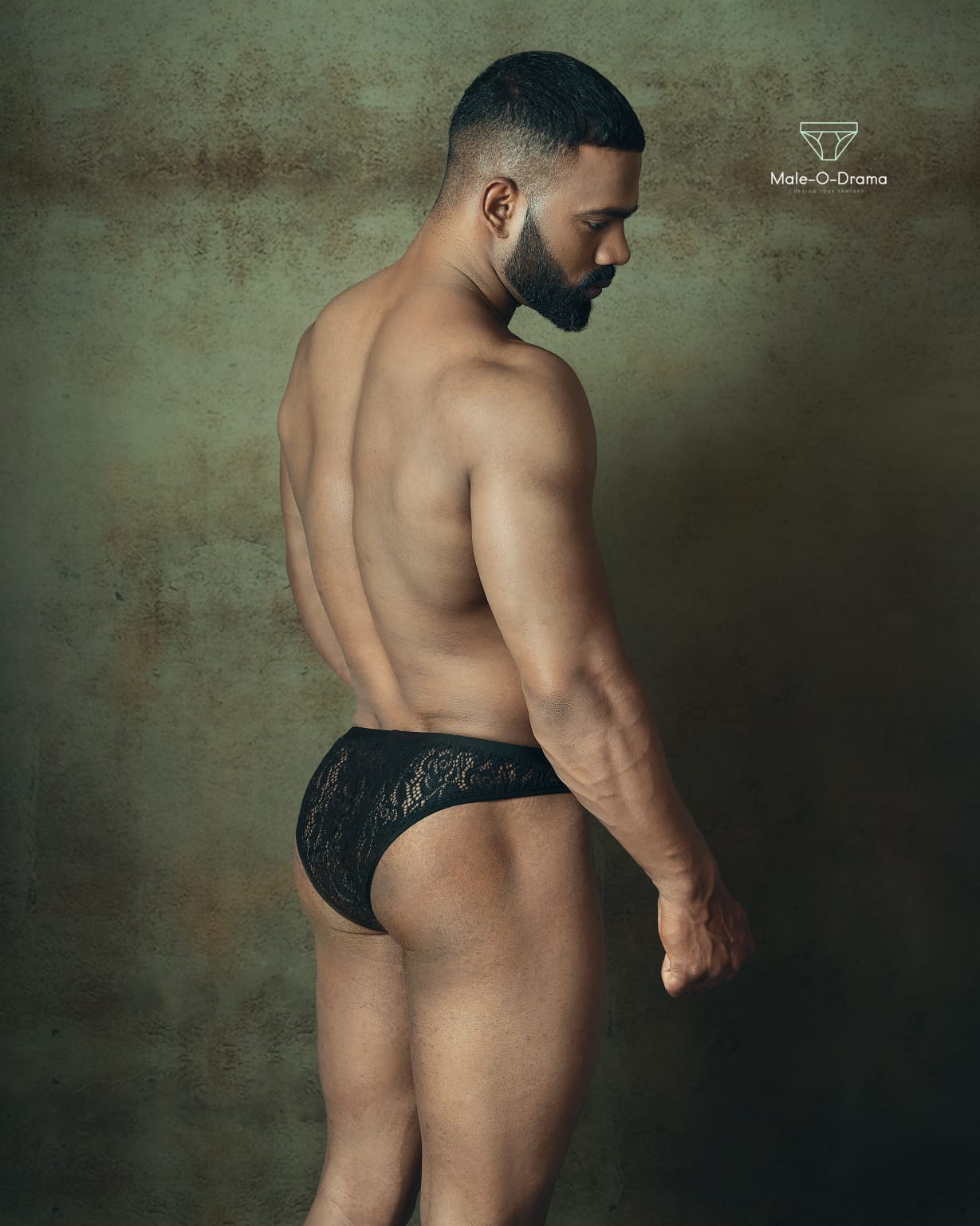 Black Lace net transparent brief