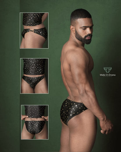 Black Brief with a metal cliff at the side