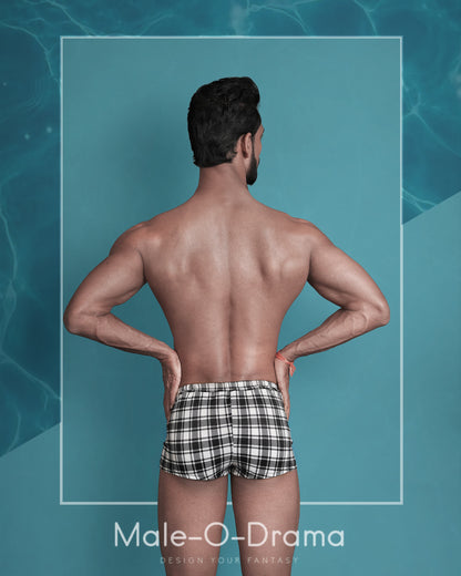 Black and white checkered Trunk Swimwear