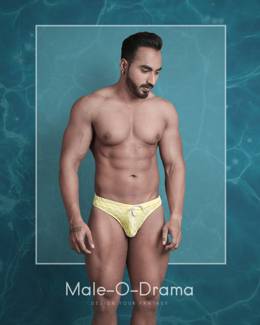 Yellow Swimming trunk with Drawstring