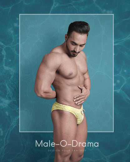 Yellow Swimming trunk with Drawstring